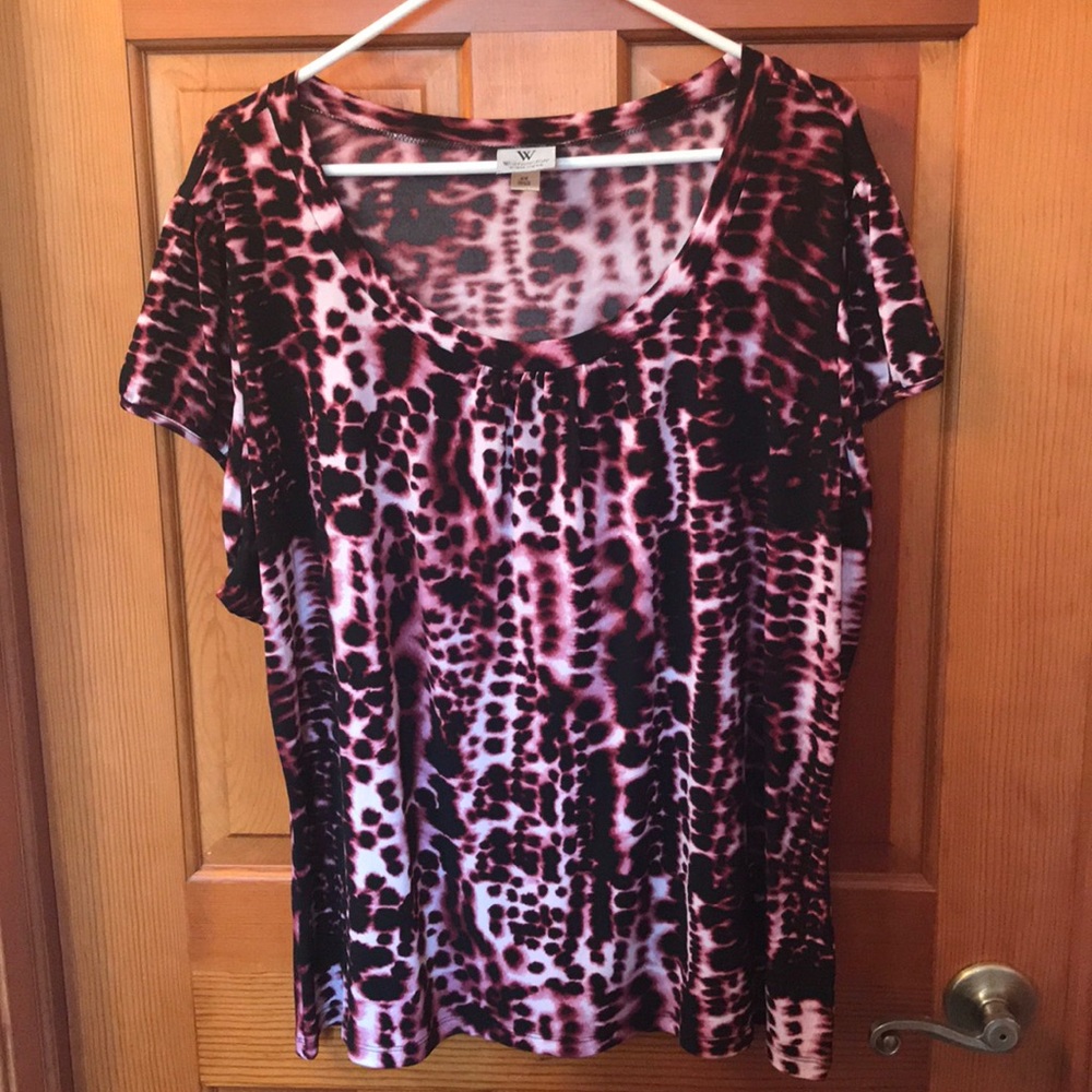 Worthington pink/Black short sleeve 2X